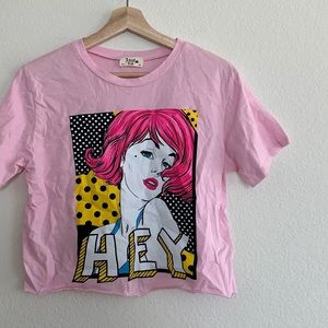 Local Lab | Hey Pin art cropped tee shirt